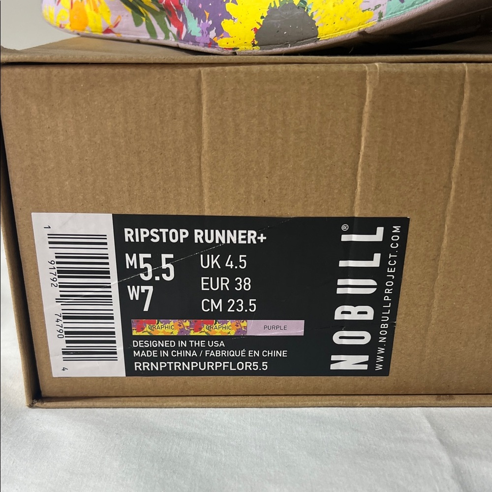 NOBULL WOMENS Floral Sneakers - Purple and Yellow size 7. - Picture 2 of 8